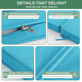 Summsun chaise lounge cushion teal with 28D foam for comfortable support.