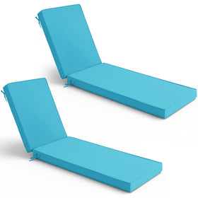 Summsun chaise lounge cushion teal front view, 80x26x3 inches, ideal for poolside lounging.