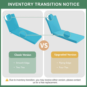 Summsun chaise lounge cushion teal ready for poolside use.