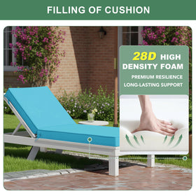 Summsun chaise lounge cushion teal in a patio scene highlighting outdoor durability.