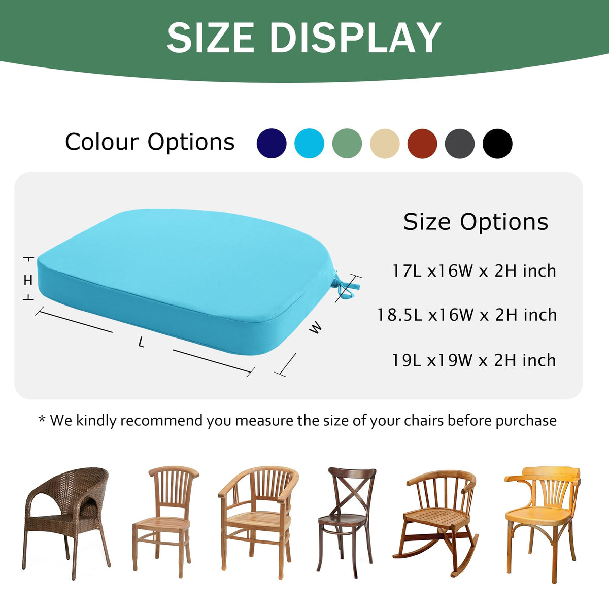 Summsun cushions feature secure ties to prevent slipping