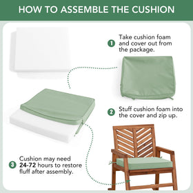 Summsun cushions shown on various outdoor furniture for versatility.