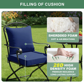 Summsun navy cushion with waterproof fabric for rain and spills