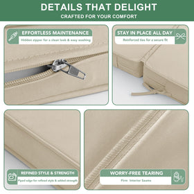 Summsun cushions feature easy tool-free assembly for quick setup.