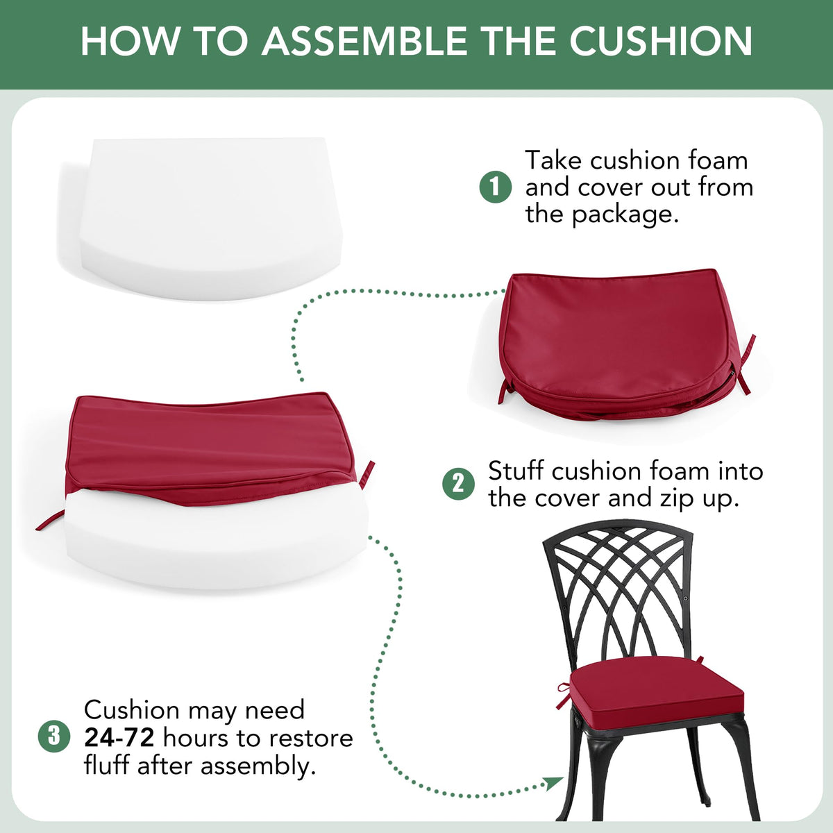 Summsun fade-resistant cushions endure sun exposure without fading.