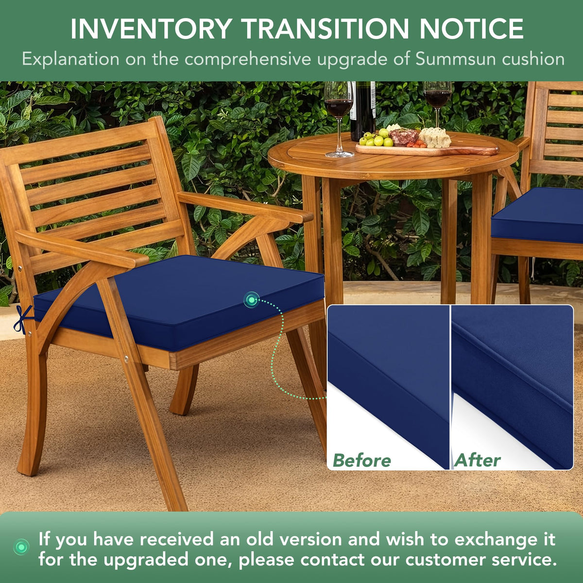 Summsun 18.5 by 16 inch cushions offer comfortable support for extended use.