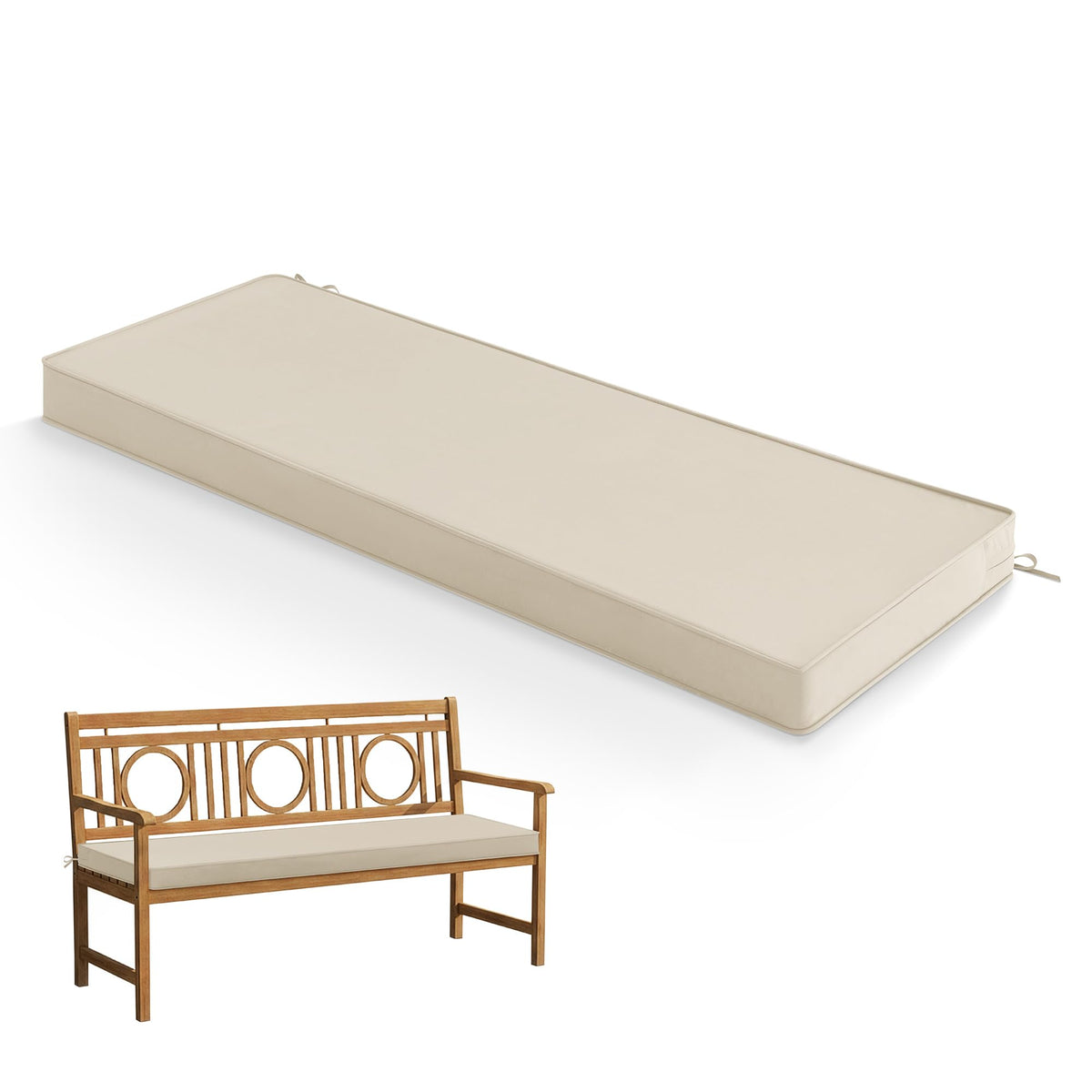 Summsun outdoor bench cushion 45x18 on a garden bench for comfort