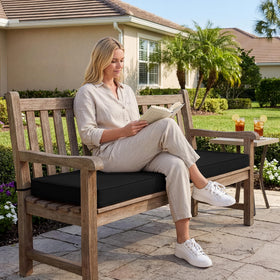 Summsun bench cushion 59x18 uses colorfast technology to stay vibrant under sun and rain