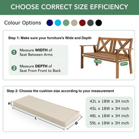 Summsun 59x18 inch cushion shown on porch swing for patio comfort.