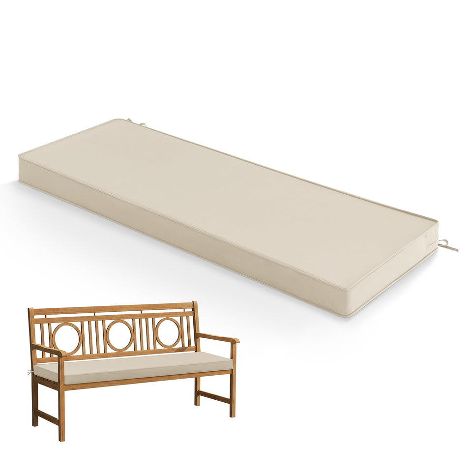 Summsun outdoor bench cushion close-up shows waterproof fabric and fade resistance.