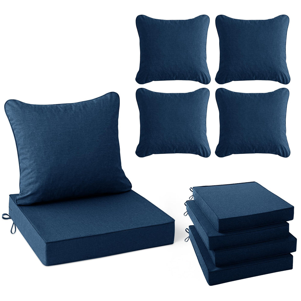 Summsun navy outdoor chair cushions 24x24 inch set of four for patio seating