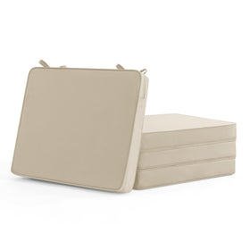 Summsun beige outdoor chair cushions 4-pack front view for comfortable patio seating.