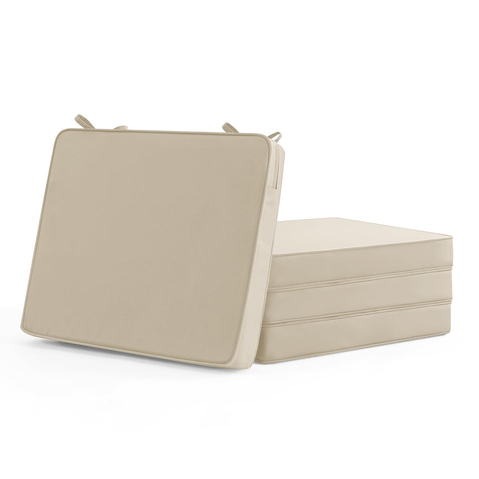 Summsun beige outdoor chair cushions 4-pack front view for comfortable patio seating.