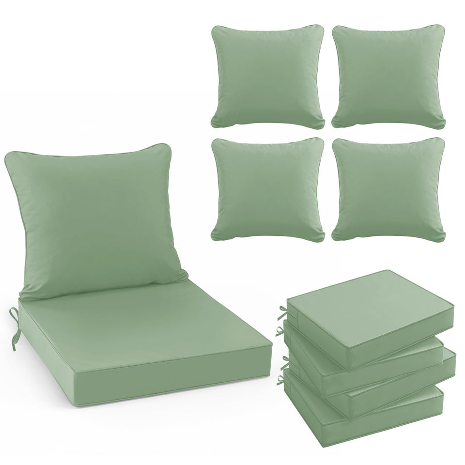 Summsun back cushion in sage green for plush outdoor support