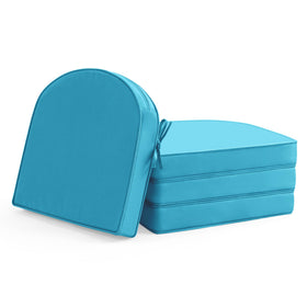 Summsun outdoor chair cushions closeup of teal fabric showing durable, waterproof material