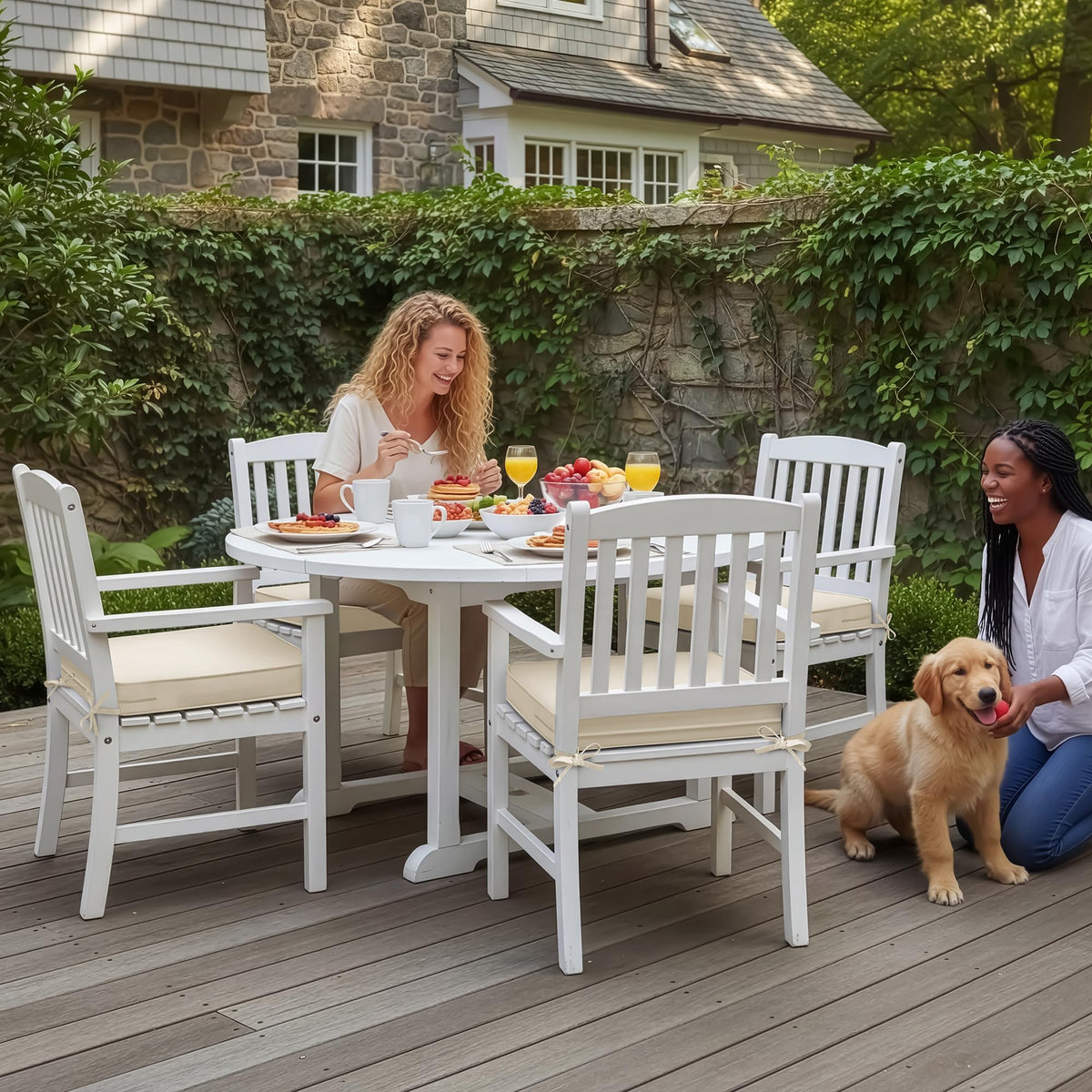 Summsun waterproof coating close-up on beige cushion for all-weather protection.