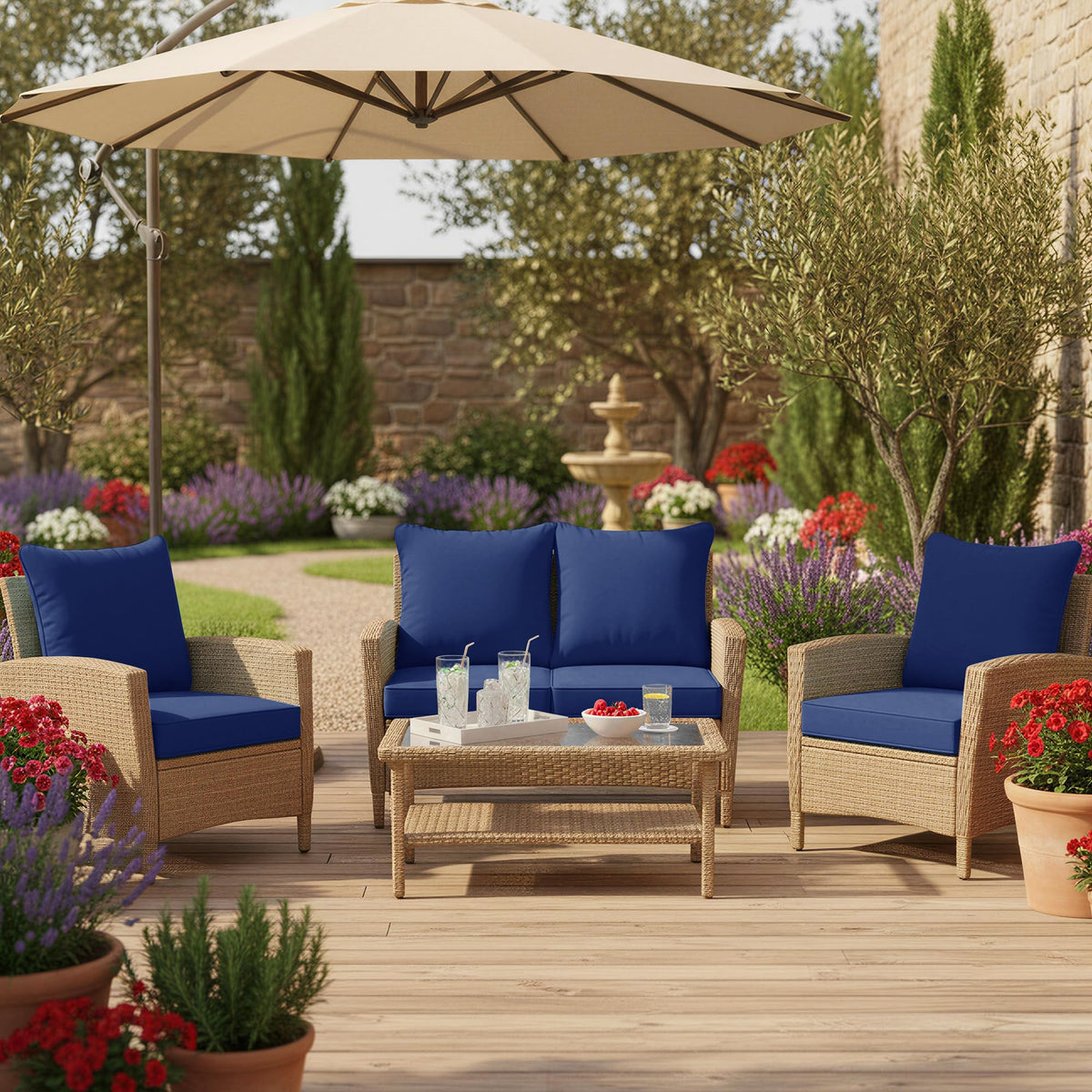 Summsun navy outdoor comfort area ready for use