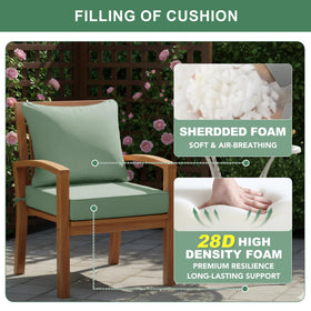 Summsun cushions include dual ties for secure placement on chairs.