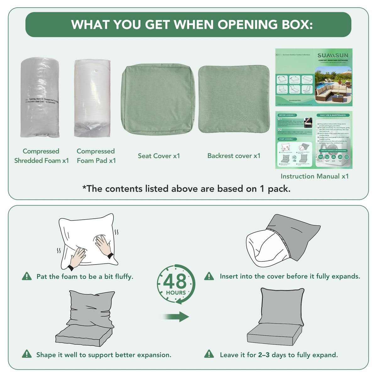 Summsun removable cover for easy washing and care.