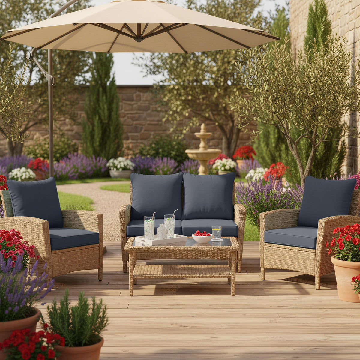 Summsun patio cushions create a cozy, stylish outdoor lounge on any deck or garden.