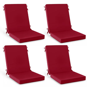 Summsun burgundy patio dining cushions on chairs for added comfort