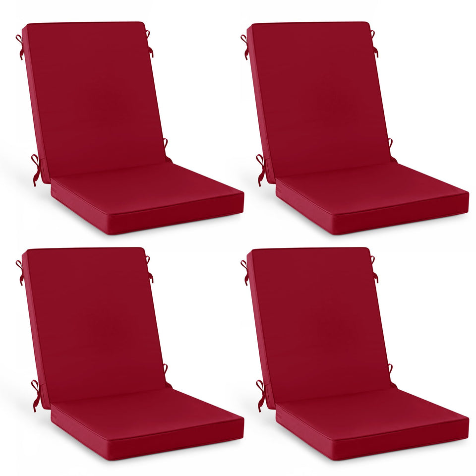 Summsun burgundy patio dining cushions on chairs for added comfort