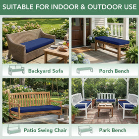 Summsun porch swing cushion in navy enhances patio comfort and style.