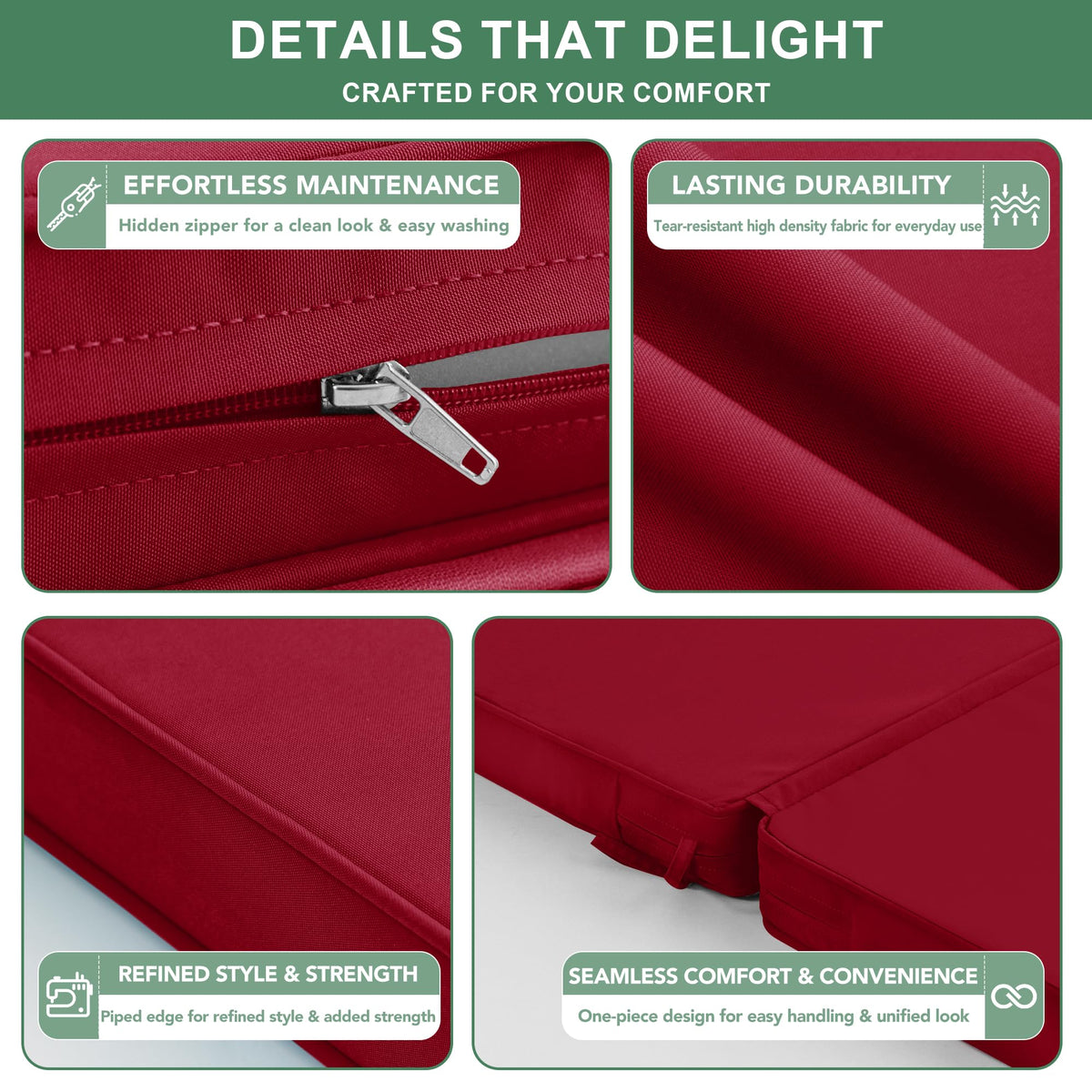 Summsun durable stitching and hidden zipper enable easy cleaning of the cover