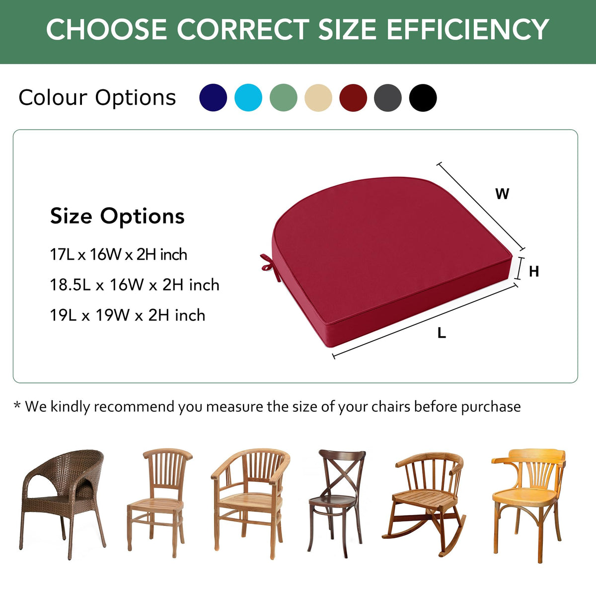 Summsun cushions with two ties prevent slipping during use.
