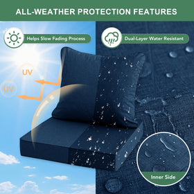 Summsun water-repellent coating beads moisture, keeping cushions drier outdoors