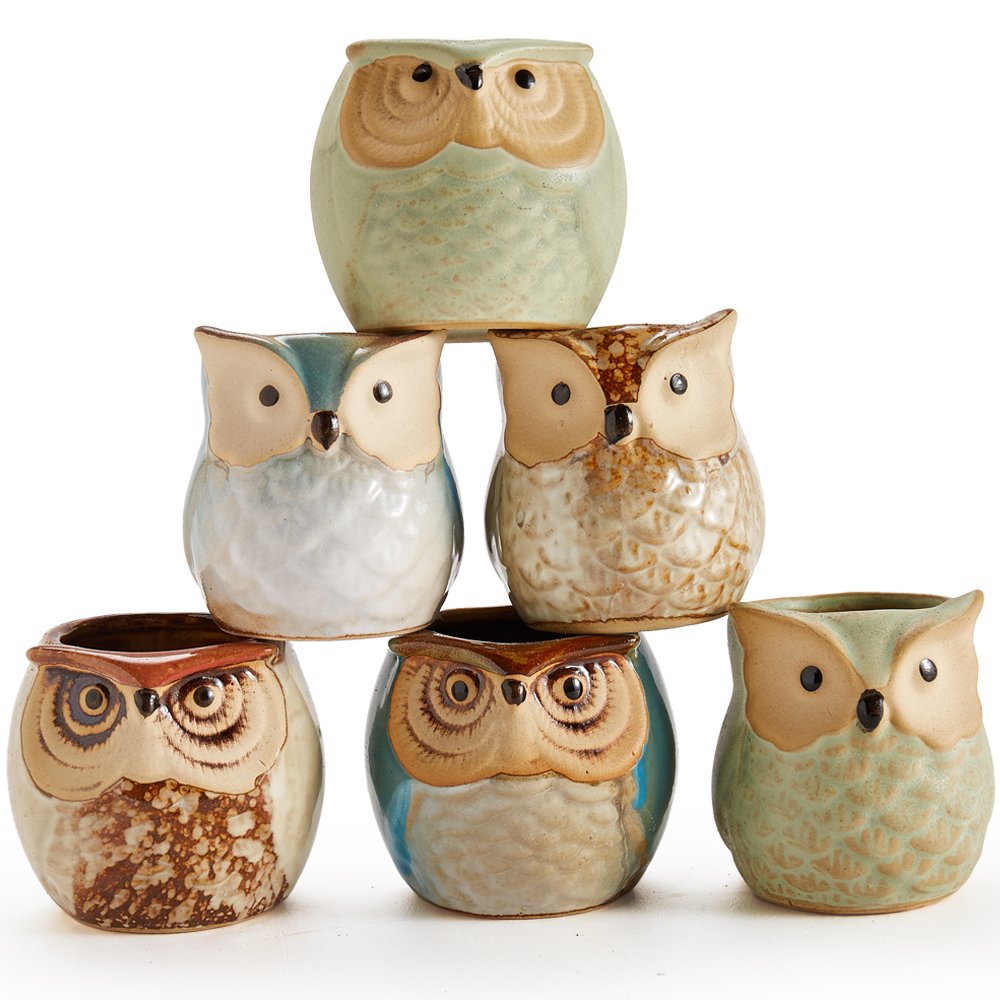 Closeup of SUN-E SE Owl Pot glaze showing color and finish