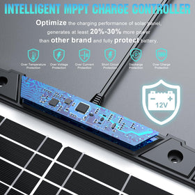 Sun Energise MPPT charger display demonstrating efficient power tracking