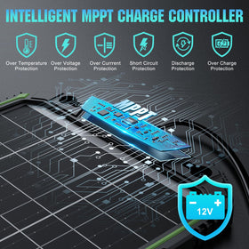 Sun Energise PRO MPPT controller demonstrates efficient charging.