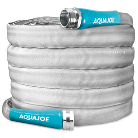 Sun Joe Aqua Joe 25ft kink-resistant hose maintains flow during gardening tasks.