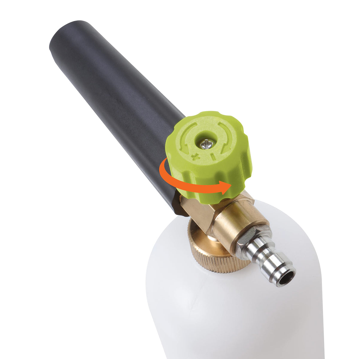 Sun Joe translucent bottle reveals foam density and current soap level