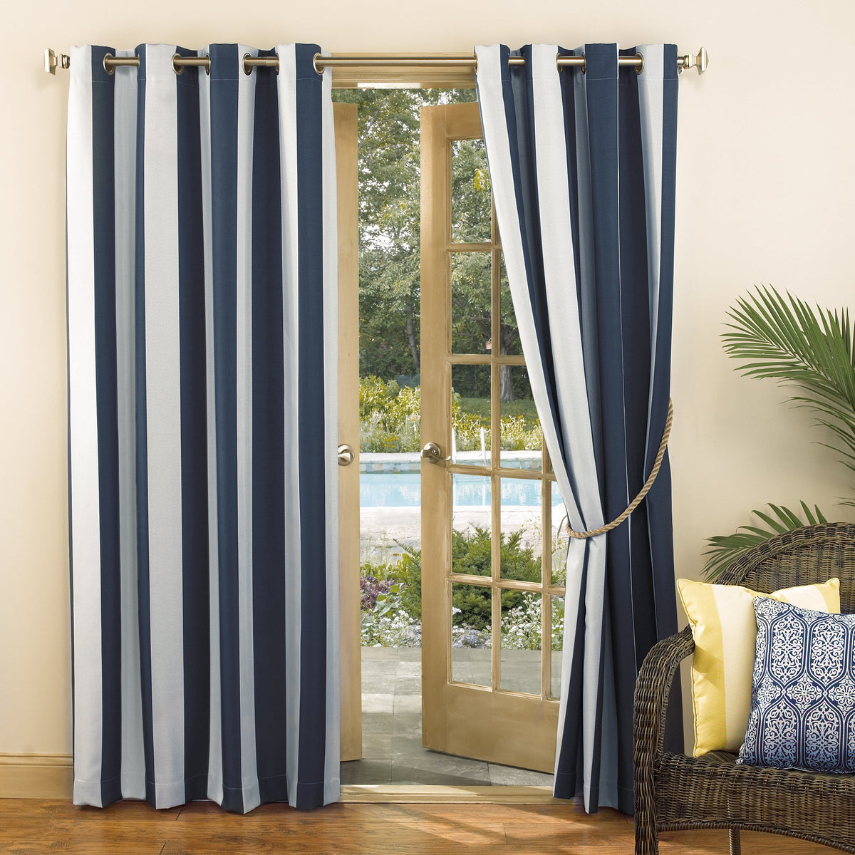 UV-protective fabric helps shield interiors from sun while keeping room stylish.