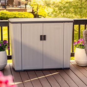 Suncast Backyard Oasis basic ventilation cutouts peppercorn, cord management ready