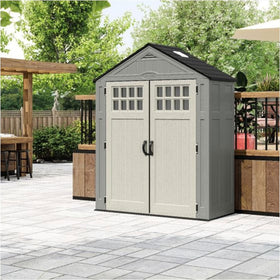 Suncast Everett lockable double doors with windows for secure access