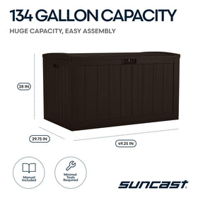 Suncast deck box pad-lock-ready design for added security.