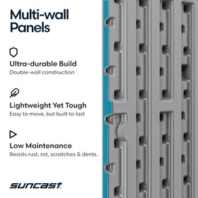 Suncast porch decor integration showcasing stylish, secure delivery storage