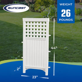 Suncast reversible panel design offers adaptable layout for different spaces.
