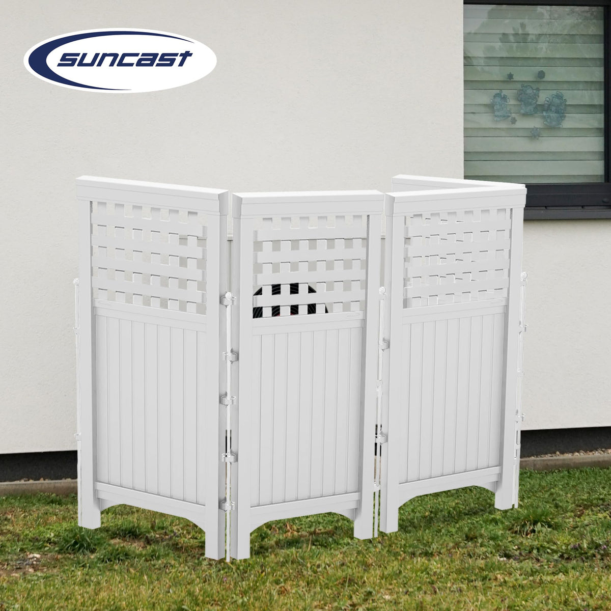 Suncast weather-resistant finish helps maintain color and appearance outdoors.