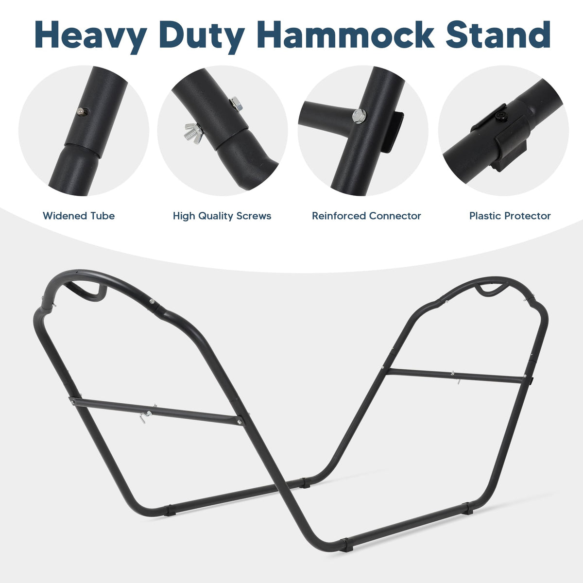 SUNCREAT hammock stand dimensions 125 inches wide for ample lounging space