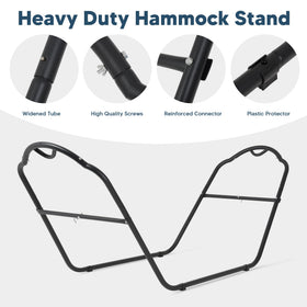 SUNCREAT hammock stand dimensions 125 inches wide for ample lounging space