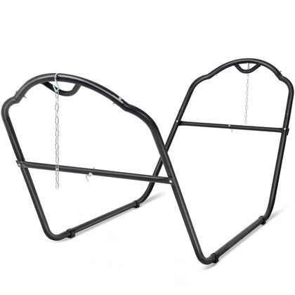SUNCREAT universal steel hammock stand overview showing versatile fit for most hammocks