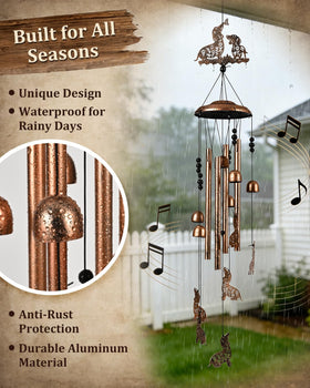 Rustic bronze finish wind chimes by SUNCKET resist rust and fade