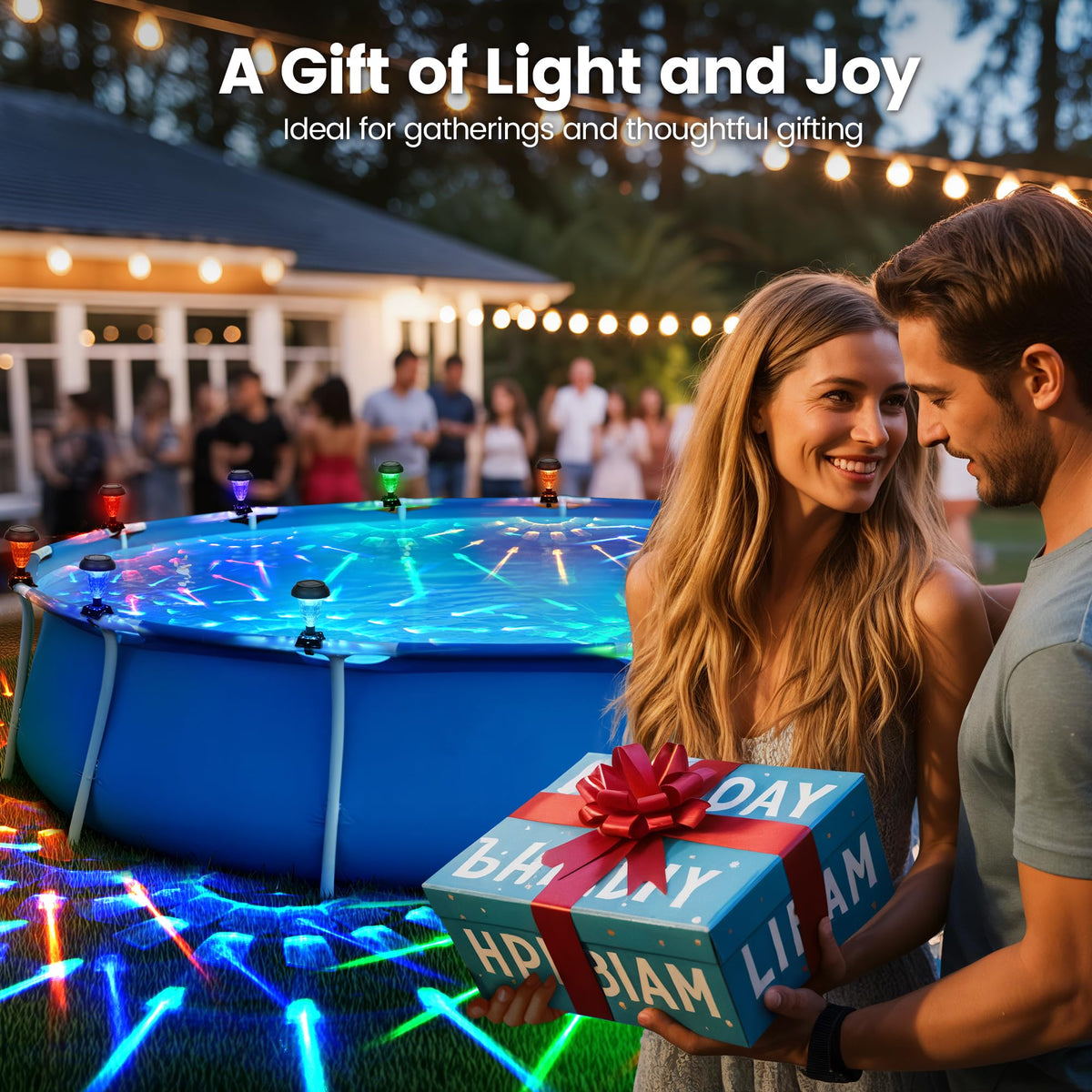 Suncket eco friendly solar powered pool lights save energy while lighting the area