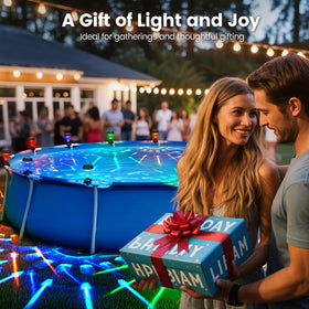 Suncket eco friendly solar powered pool lights save energy while lighting the area