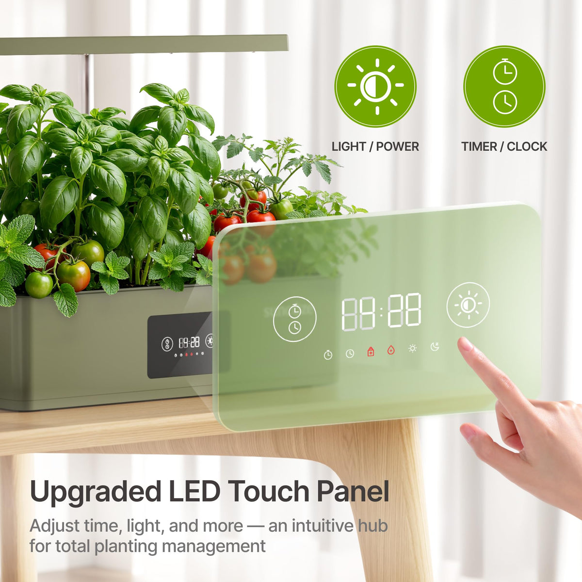 Suncoze Hydroponics 12-pod compact system supports herbs and greens year-round.