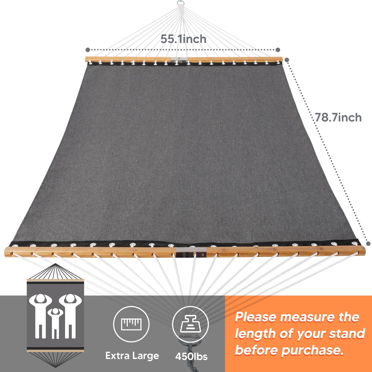 SUNCREAT 14-inch chains allow easy indoor or outdoor hanging